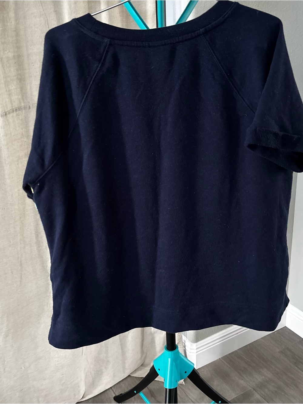 Lou & Grey Navy Crewneck Sweatshirt with Rainbow Stripes - Picture 3 of 8